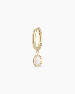 gorjana Opal Oval Single Huggie 14k Solid Gold Clearance
