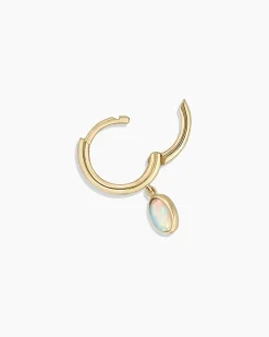 gorjana Opal Oval Single Huggie 14k Solid Gold Clearance