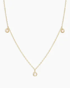 gorjana Opal Trio Necklace 14k Solid Gold Outlet