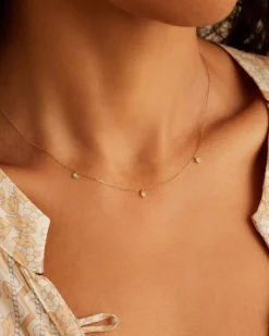 gorjana Opal Trio Necklace 14k Solid Gold Outlet
