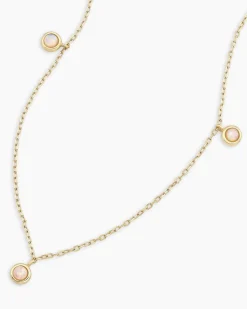 gorjana Opal Trio Necklace 14k Solid Gold Outlet