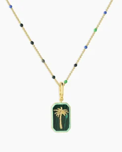 gorjana Palm Capri Necklace 18k Gold Plated New