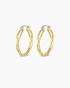 gorjana Parker Link Hoops 18k Gold Plated Online