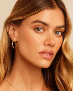 gorjana Parker Link Hoops 18k Gold Plated Online