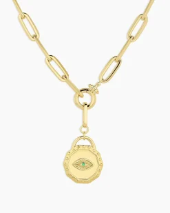 gorjana Parker XL Evil Eye Necklace 18k Gold Plated Sale