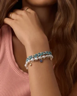 gorjana Pearl Cove Bracelet 18k Gold Plated Clearance