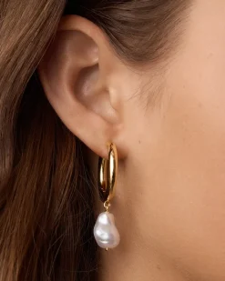 gorjana Pearl Cove Hoops 18k Gold Plated Hot