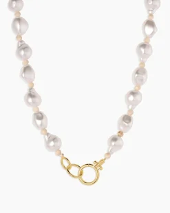 gorjana Pearl Cove Necklace 18k Gold Plated Discount