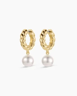 gorjana Pearl Crew Hoops 18k Gold Plated Best