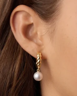 gorjana Pearl Crew Hoops 18k Gold Plated Best