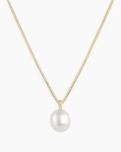 gorjana Pearl Necklace 14k Solid Gold Sale