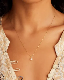 gorjana Pearl Necklace 14k Solid Gold Sale