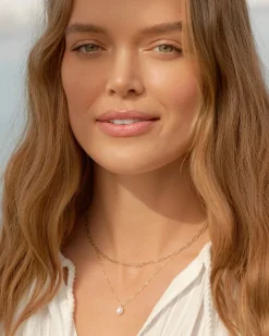 gorjana Pearl Necklace 14k Solid Gold Sale