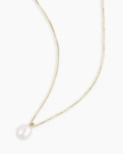 gorjana Pearl Necklace 14k Solid Gold Sale
