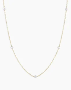 gorjana Pearl Newport Necklace 14k Solid Gold Clearance