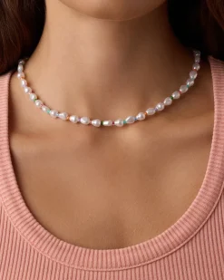 gorjana Pearl Rainbow Cove Necklace 18k Gold Plated Discount