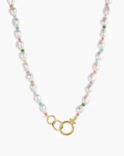 gorjana Pearl Rainbow Cove Necklace 18k Gold Plated Discount