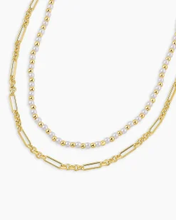 gorjana Poppy Pearl Layering Set 18k Gold Plated Discount
