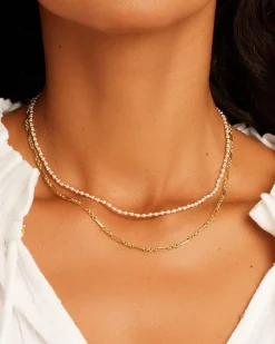 gorjana Poppy Pearl Layering Set 18k Gold Plated Discount