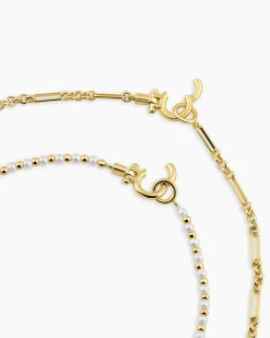 gorjana Poppy Pearl Layering Set 18k Gold Plated Discount