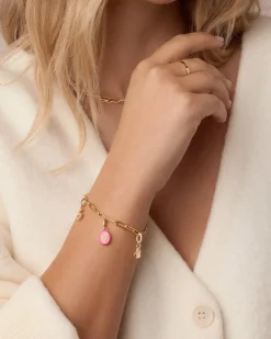 gorjana Power Gemstone Love Parker Charm 18k Gold Plated, Rose Quartz - Love Online