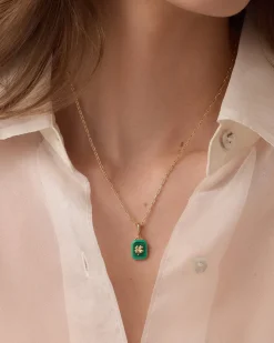 gorjana Power Gemstone Luck Parker Charm 18k Gold Plated, Aventurine - Luck Outlet