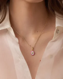 gorjana Power Gemstone Parker Charm Necklace Calming 18k Gold Plated, Howlite - Calming Hot