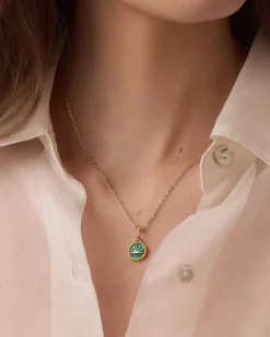 gorjana Power Gemstone Parker Charm Necklace Inspiration 18k Gold Plated, Apatite - Inspiration Sale
