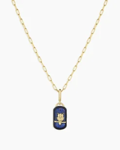 gorjana Power Gemstone Parker Charm Necklace Wisdom 18k Gold Plated, Lapis - Wisdom Best