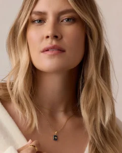 gorjana Power Gemstone Parker Charm Necklace Protection 18k Gold Plated, Black Onyx - Protection Online