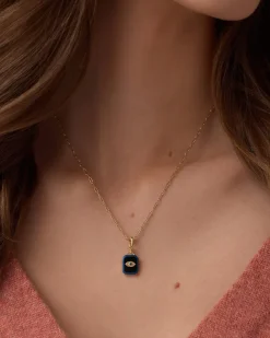 gorjana Power Gemstone Protection Parker Charm 18k Gold Plated, Black Onyx - Protection Clearance