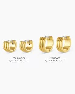 gorjana Reed Huggies 18k Gold Plated Clearance