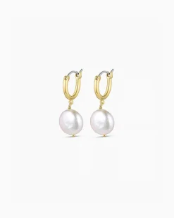 gorjana Reese Pearl Huggies 18k Gold Plated, Pearl Online
