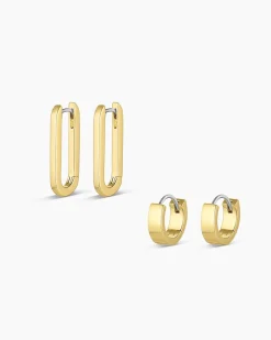 gorjana Rose Huggie Set New