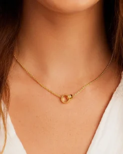 gorjana Rose Interlocking Necklace 18k Gold Plated New