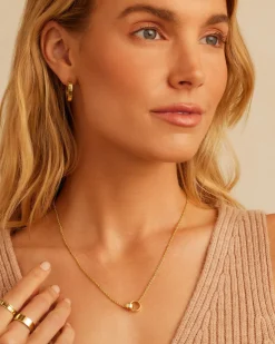 gorjana Rose Interlocking Necklace 18k Gold Plated New