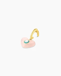 gorjana Rose Quartz Heart Parker Charm 18k Gold Plated New