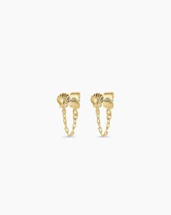 gorjana Shell Chain Huggies 18k Gold Plated Sale