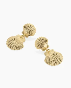 gorjana Shell Drop Earrings 18k Gold Plated Outlet