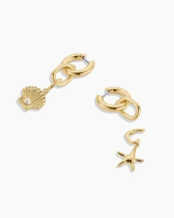 gorjana Shell Pearl & Starfish Charm Huggies 18k Gold Plated Best