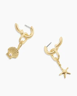 gorjana Shell Pearl & Starfish Charm Huggies 18k Gold Plated Best