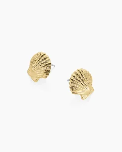 gorjana Shell Statement Studs 18k Gold Plated Fashion