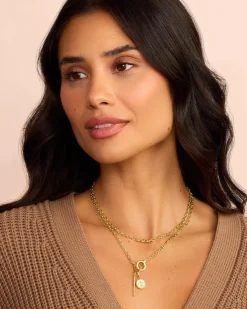 gorjana Shimmer Bar Parker Charm 18k Gold Plated Fashion