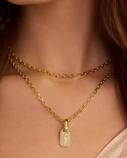 gorjana Shimmer Bolt Tag Charm 18k Gold Plated Online
