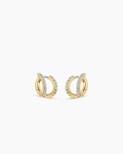 gorjana Shimmer Double Huggies 18k Gold Plated Clearance