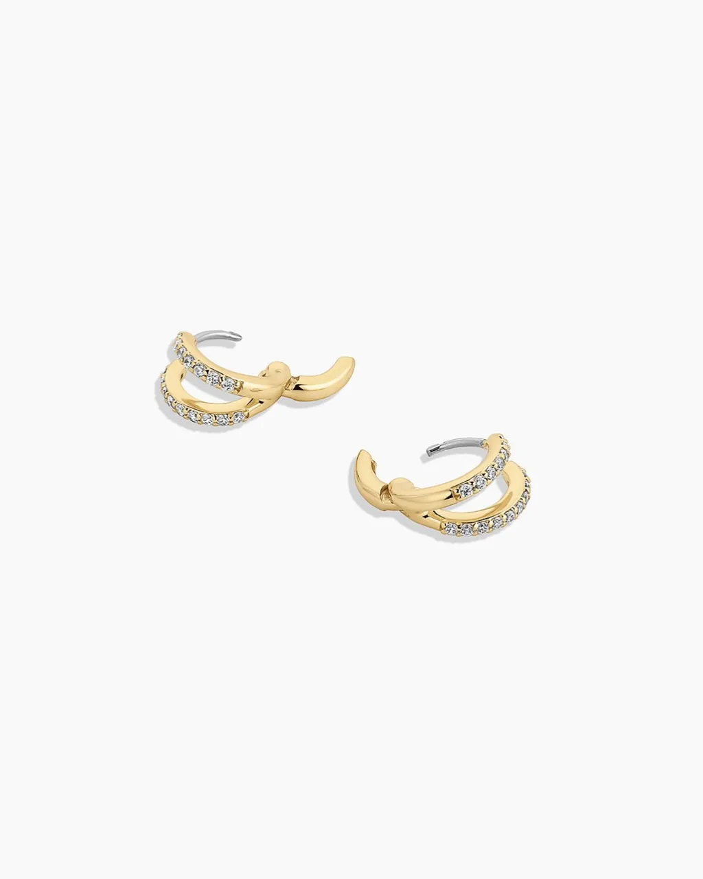 gorjana Shimmer Double Huggies 18k Gold Plated Clearance