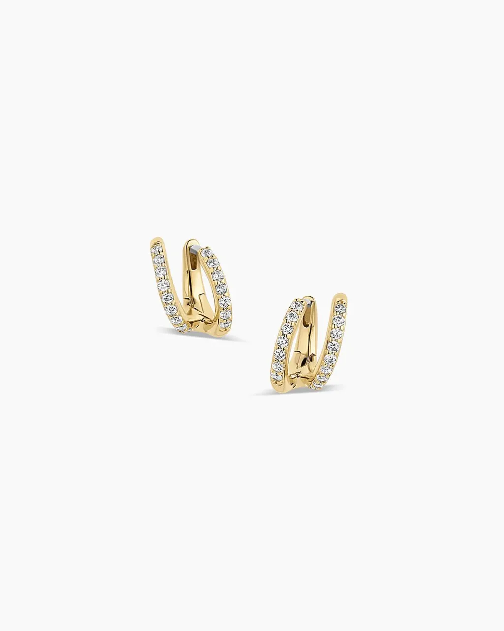 gorjana Shimmer Double Huggies 18k Gold Plated Clearance