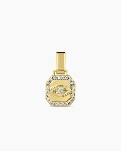 gorjana Shimmer Evil Eye Tag Charm 18k Gold Plated Discount