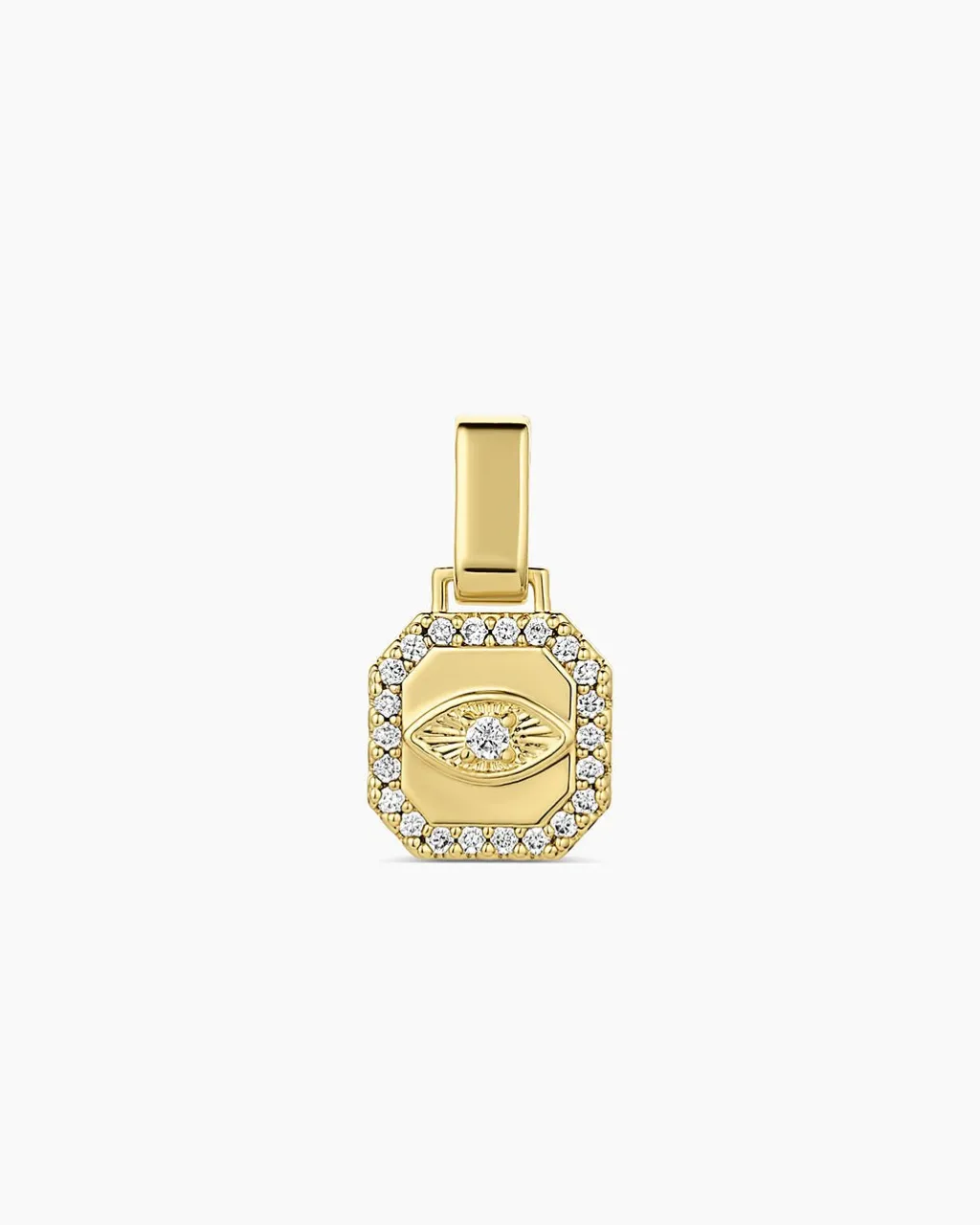 gorjana Shimmer Evil Eye Tag Charm 18k Gold Plated Discount