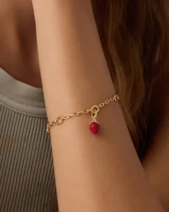 gorjana Strawberry Parker Charm 18k Gold Plated Outlet